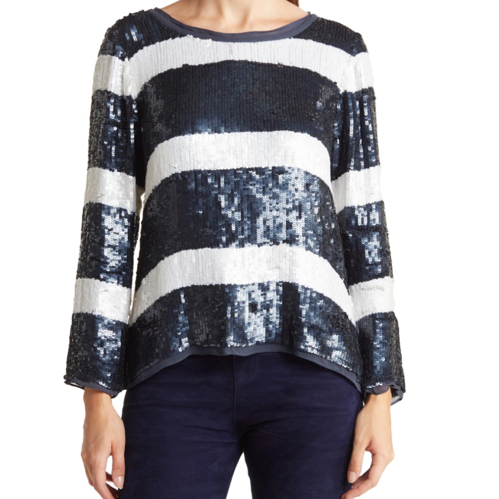 As By Df Sequin Rugby Stripe Top
